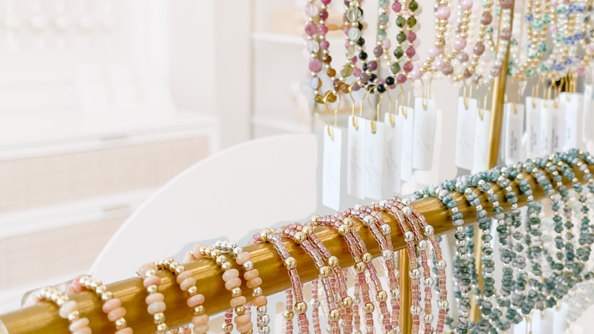 fall jewelry, autumn colored beaded bracelets, new necklaces, essbe, rochester, royal oak