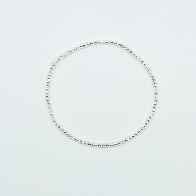 .925 beaded bracelet, classic, classic bracelet, stack ideas, michigan made, rochester mi, 2mm beads, handmade, small business, sterling silver bracelet, sterling silver beaded bracelet