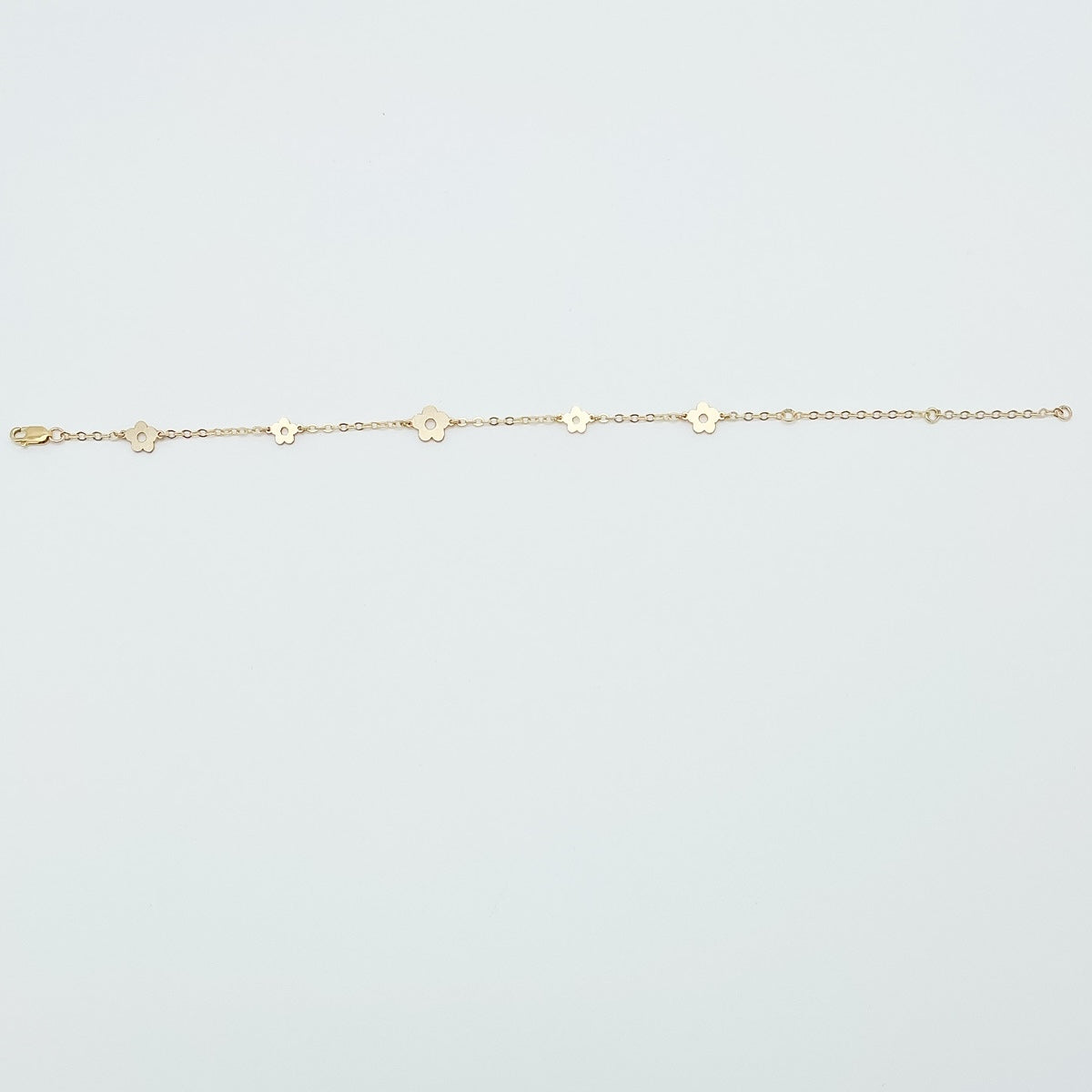 daisy charm bracelet, 14k-gold-filled, michigan made, essbe, rochester, summer jewelry, handmade, small business