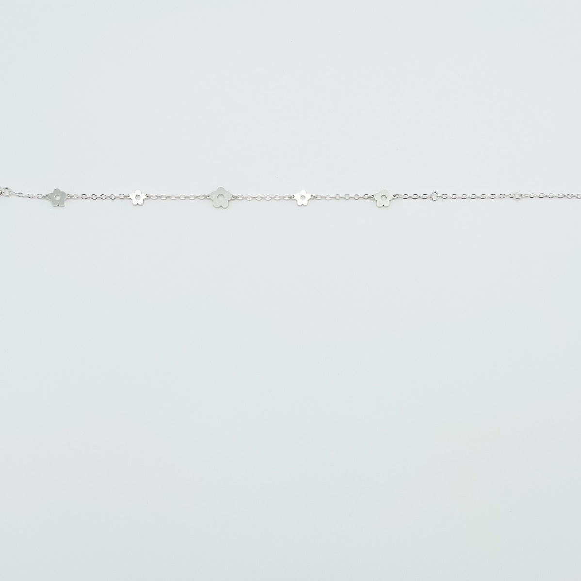 daisy charm bracelet, sterling silver, michigan made, essbe, rochester, summer jewelry, handmade, small business