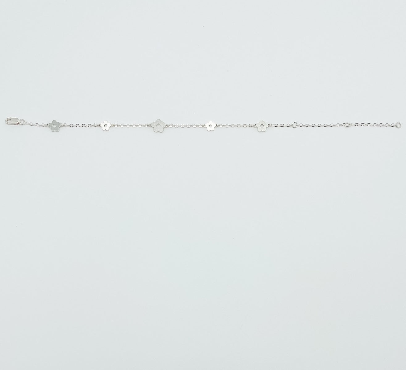 daisy charm bracelet, sterling silver, michigan made, essbe, rochester, summer jewelry, handmade, small business