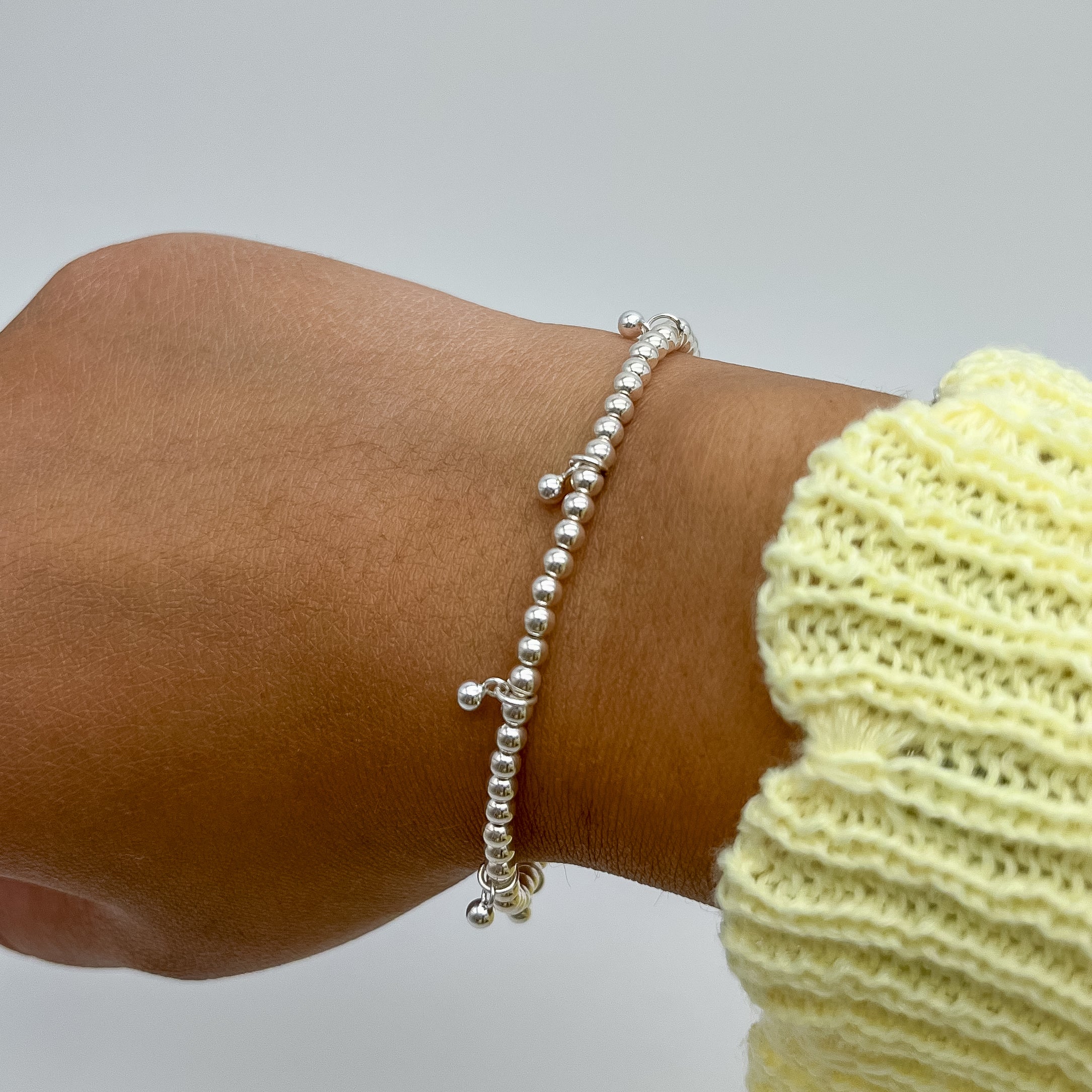 frankie beaded bracelet, 14k gold-filled bracelet, small business, handmade, beaded bracelet, elastic bracelet, dainty jewelry