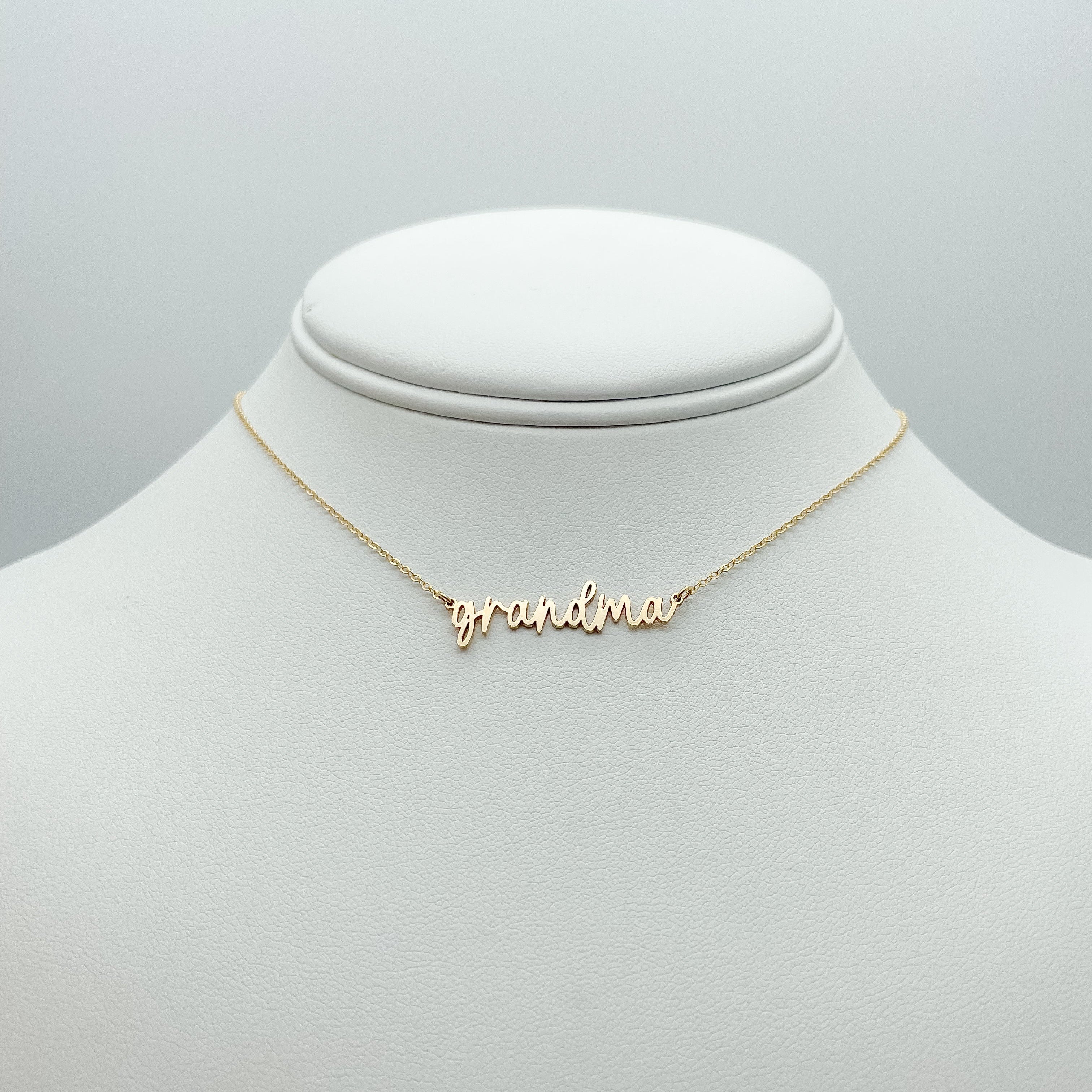 grandma necklace, gifts for mom, simple necklace, dainty necklace, waterproof necklace, gold-filled necklace, small business, essbe, michigan made, stackable necklace, sterling silver necklace