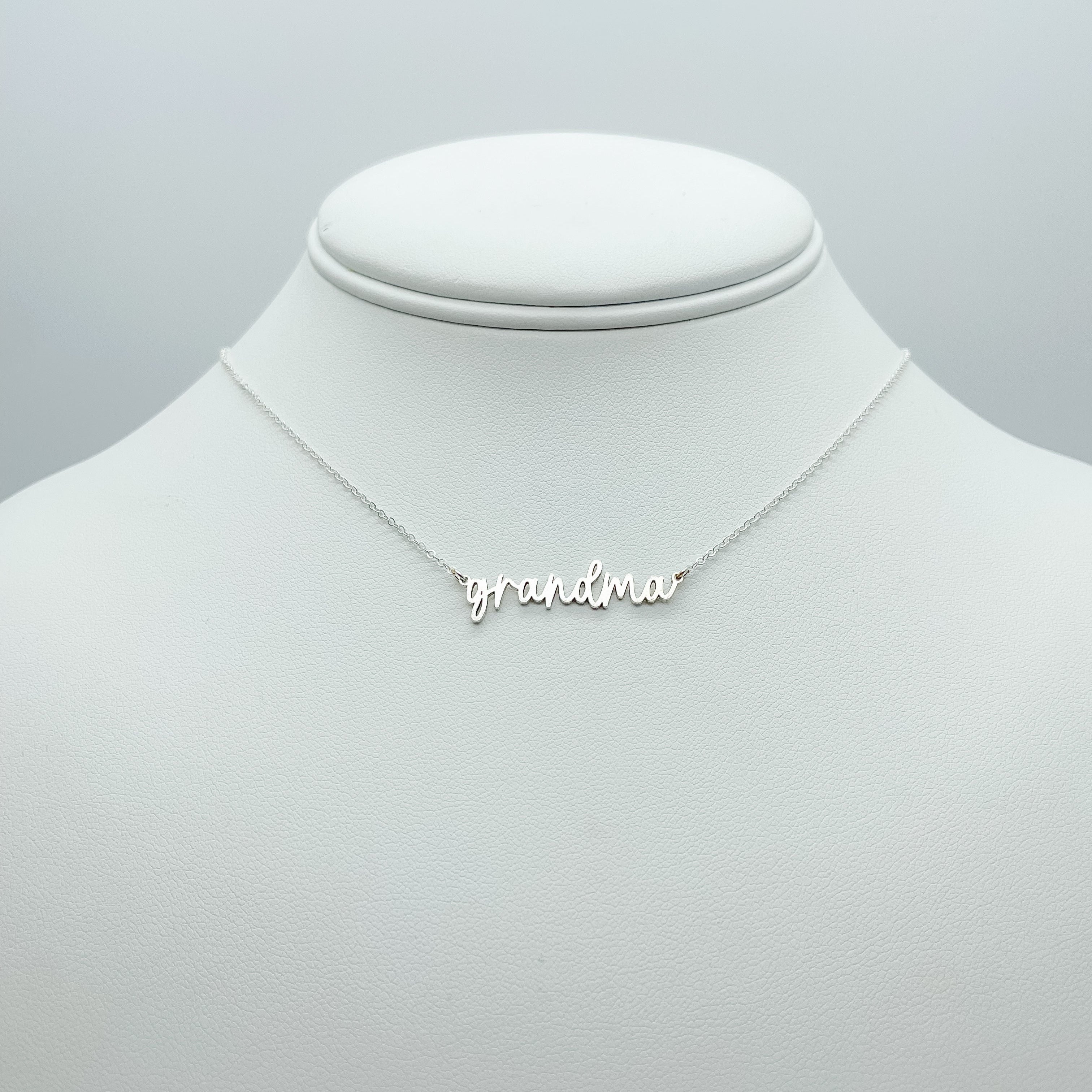 grandma necklace, gifts for mom, simple necklace, dainty necklace, waterproof necklace, gold-filled necklace, small business, essbe, michigan made, stackable necklace, sterling silver necklace
