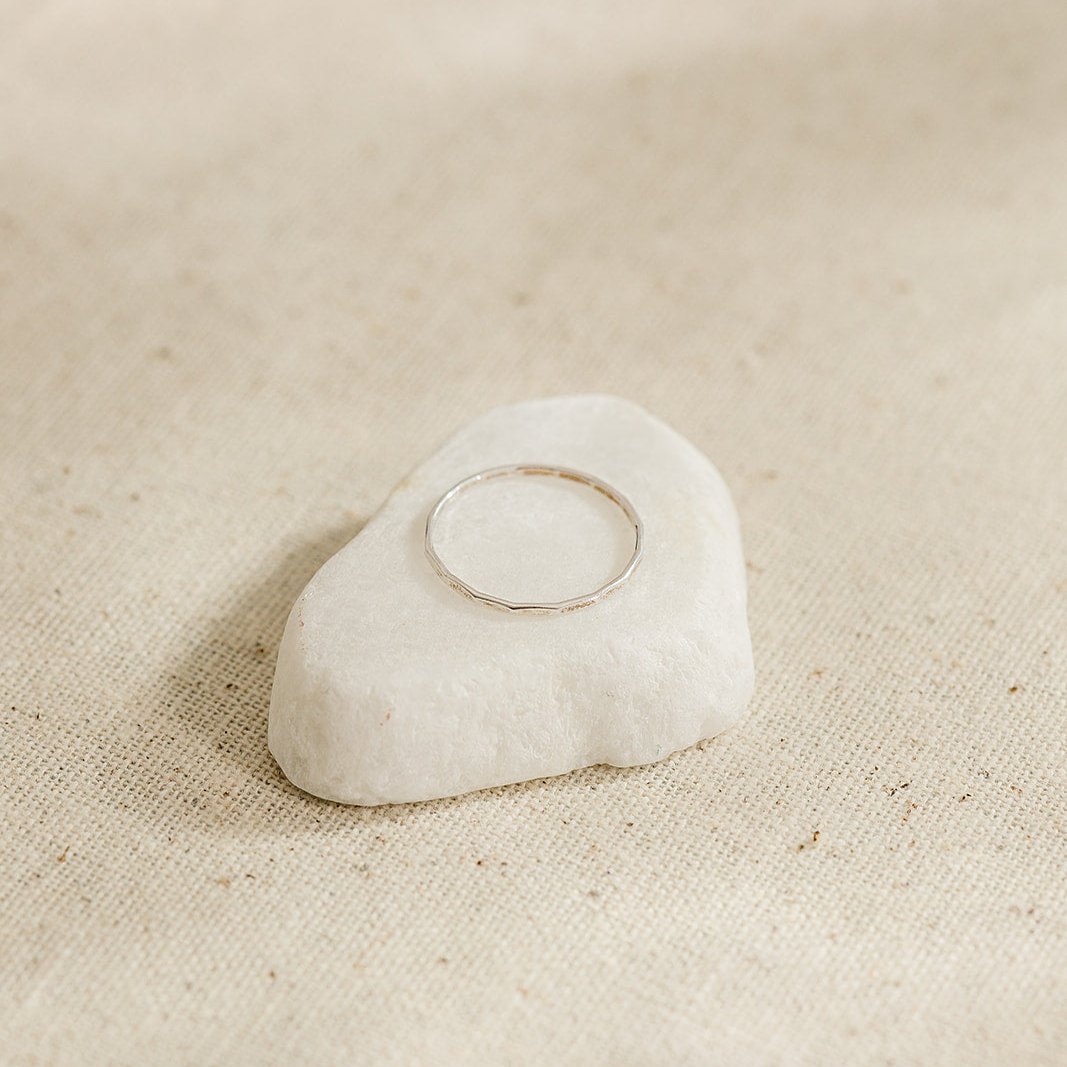 gold-filled ring, hammered stacking ring, simple rings, dainty rings, stacking rings, essbe, small business, sterling silver ring, water proof rings