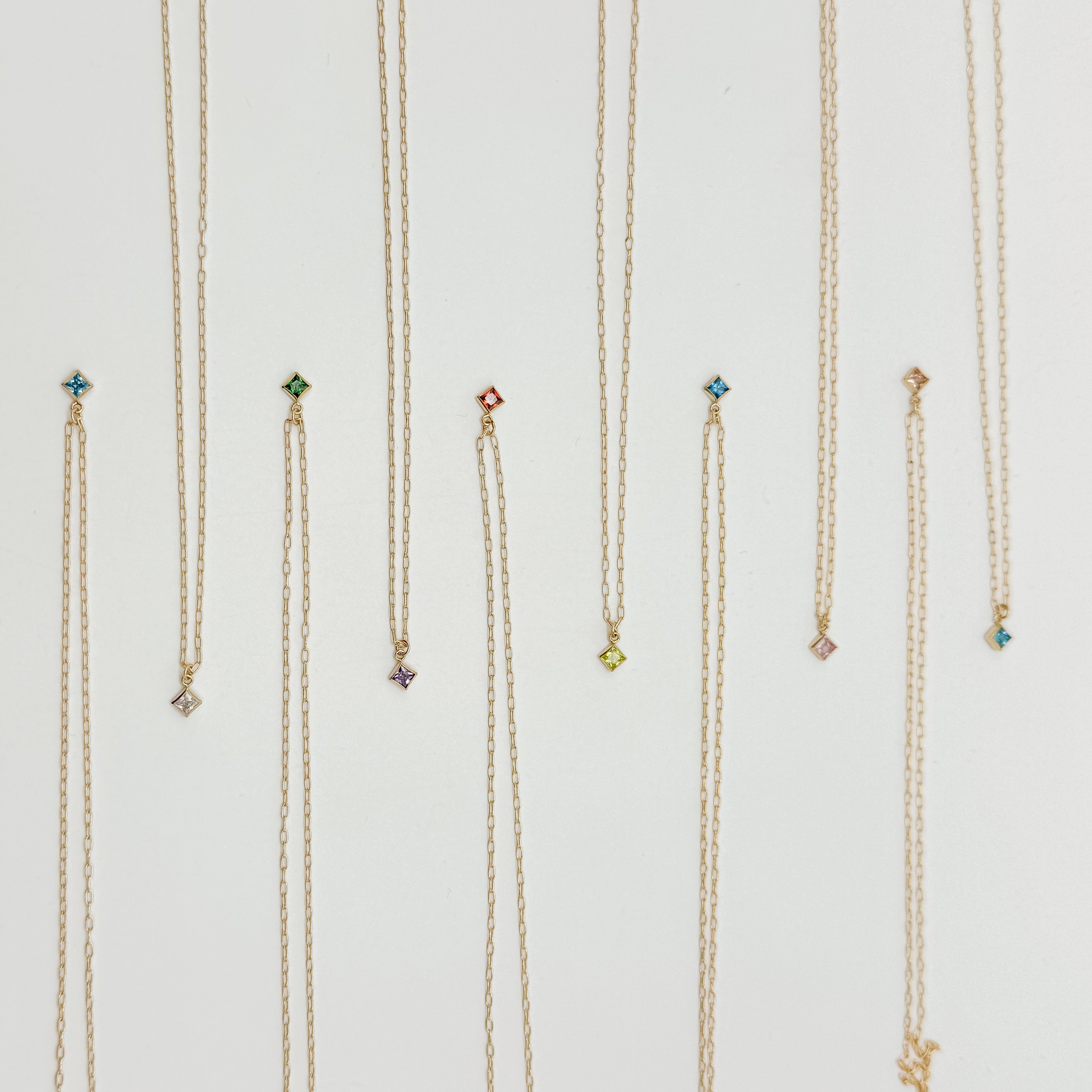 Birthstone Necklaces, 14k gold-filled necklace, sterling silver necklace, birthstone jewelry, handmade, michigan made, small business, waterproof jewelry, everyday jewelry, semi-personalized gifts, gifts for her