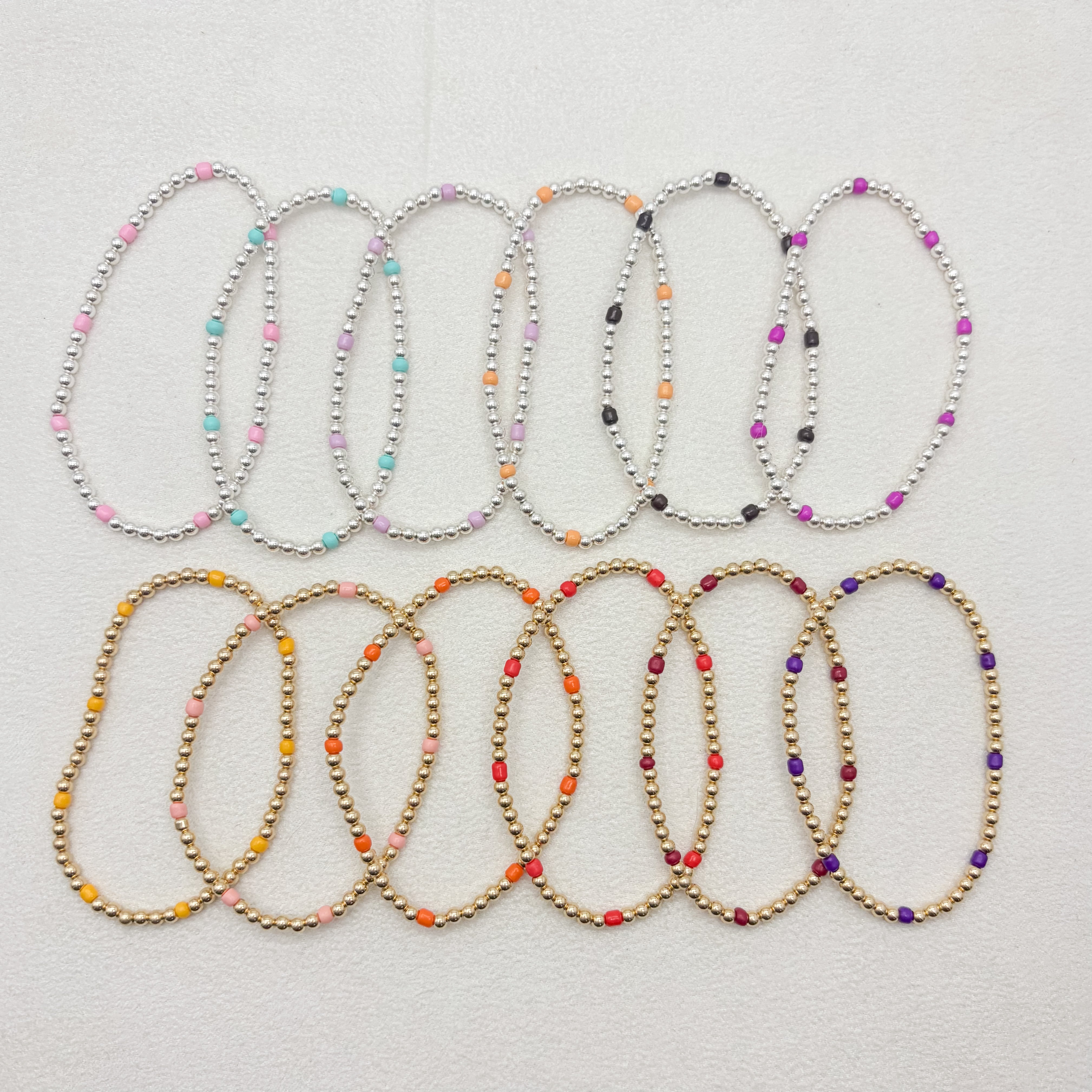 Small business, handmade, elastic bracelet, stretchy bracelet, colorful bracelets, sterling silver bracelets, enewton, beaded bracelets, confetti bracelets, michigan made, trendy