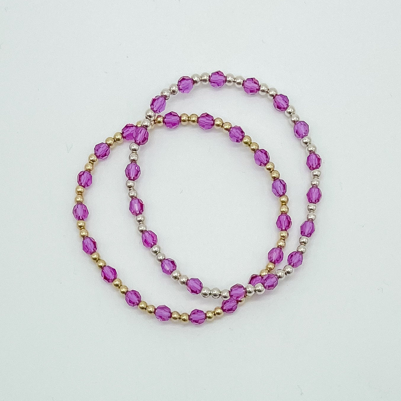 colorful beaded bracelet, elastic bracelets, handmade bracelet, beaded bracelet, josephina beaded bracelet, small business, gold-filled bracelet, sterling-silver bracelet, orchid bracelet