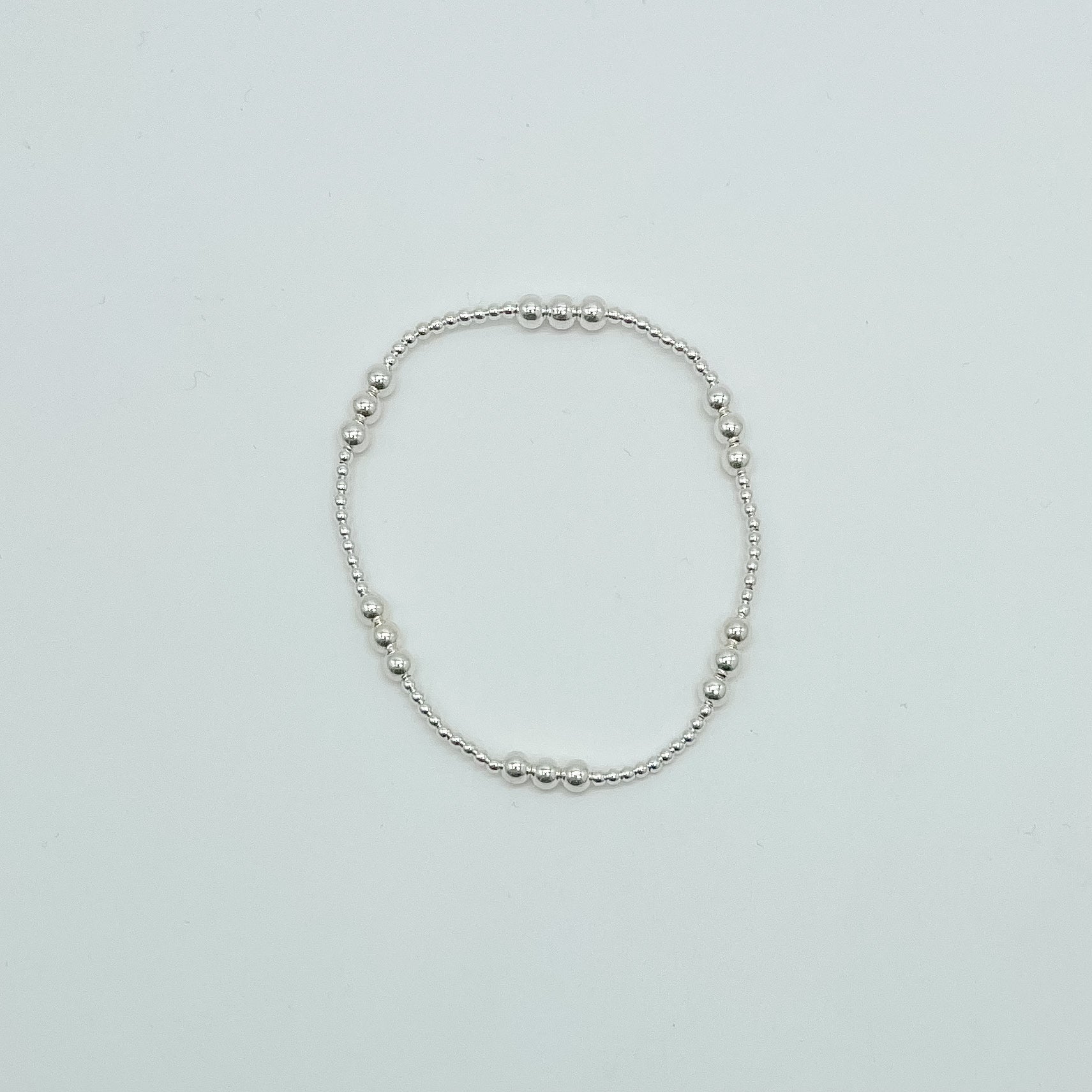 josie beaded bracelet, sterling silver bracelet, beaded bracelet, elastic bracelet, handmade bracelet, small business, gold filled bracelet, everyday jewelry, trendy jewelry