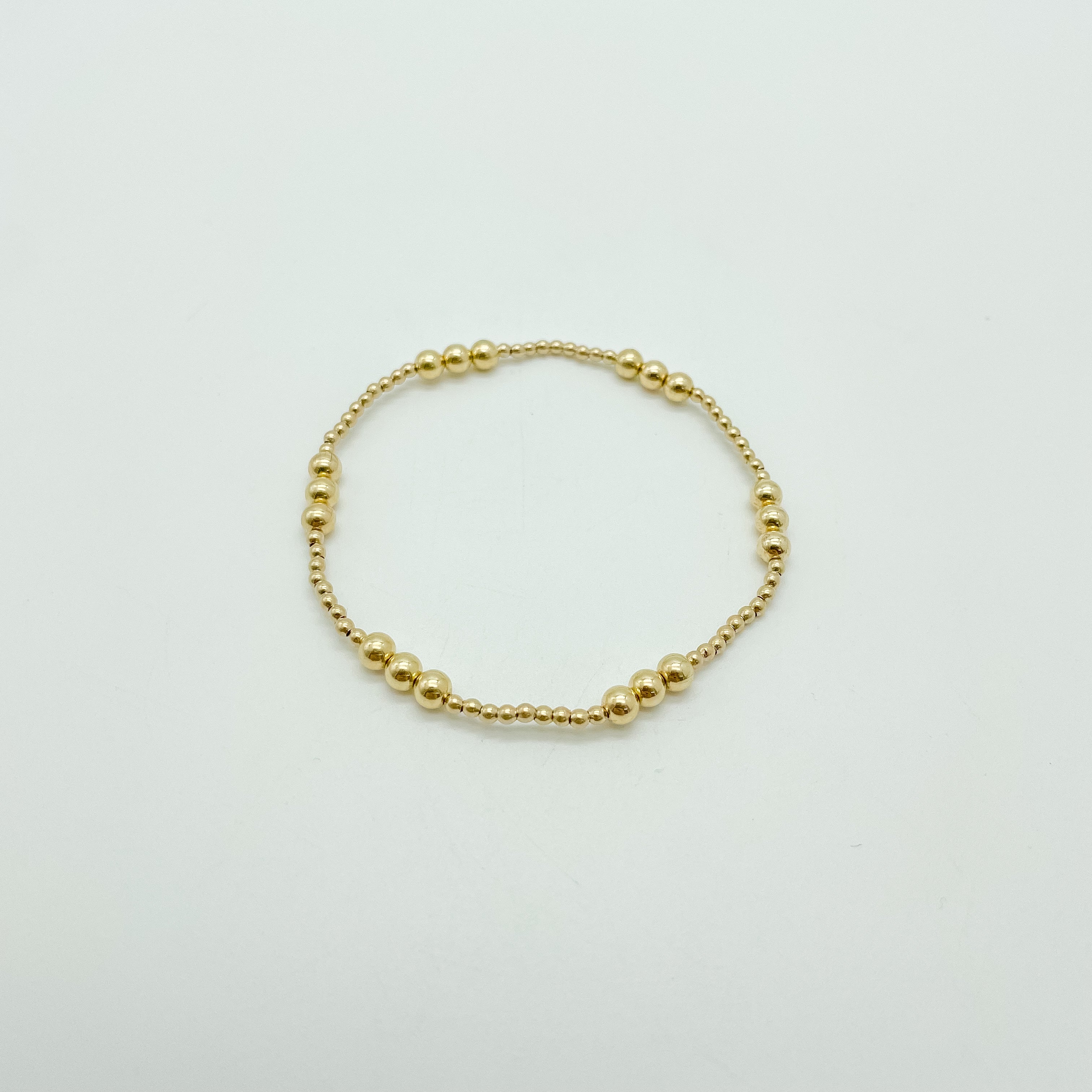 josie beaded bracelet, sterling silver bracelet, beaded bracelet, elastic bracelet, handmade bracelet, small business, gold filled bracelet, everyday jewelry, trendy jewelry