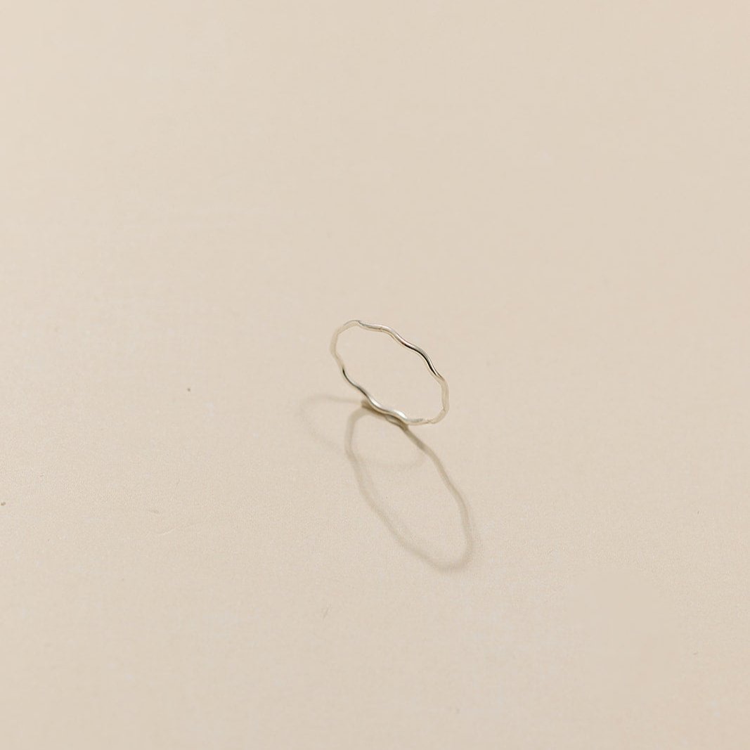 wavy ring, simple ring, stackable ring, gold filled ring, waterproof ring, dainty ring, sterling silver ring, small business, essbe, michigan