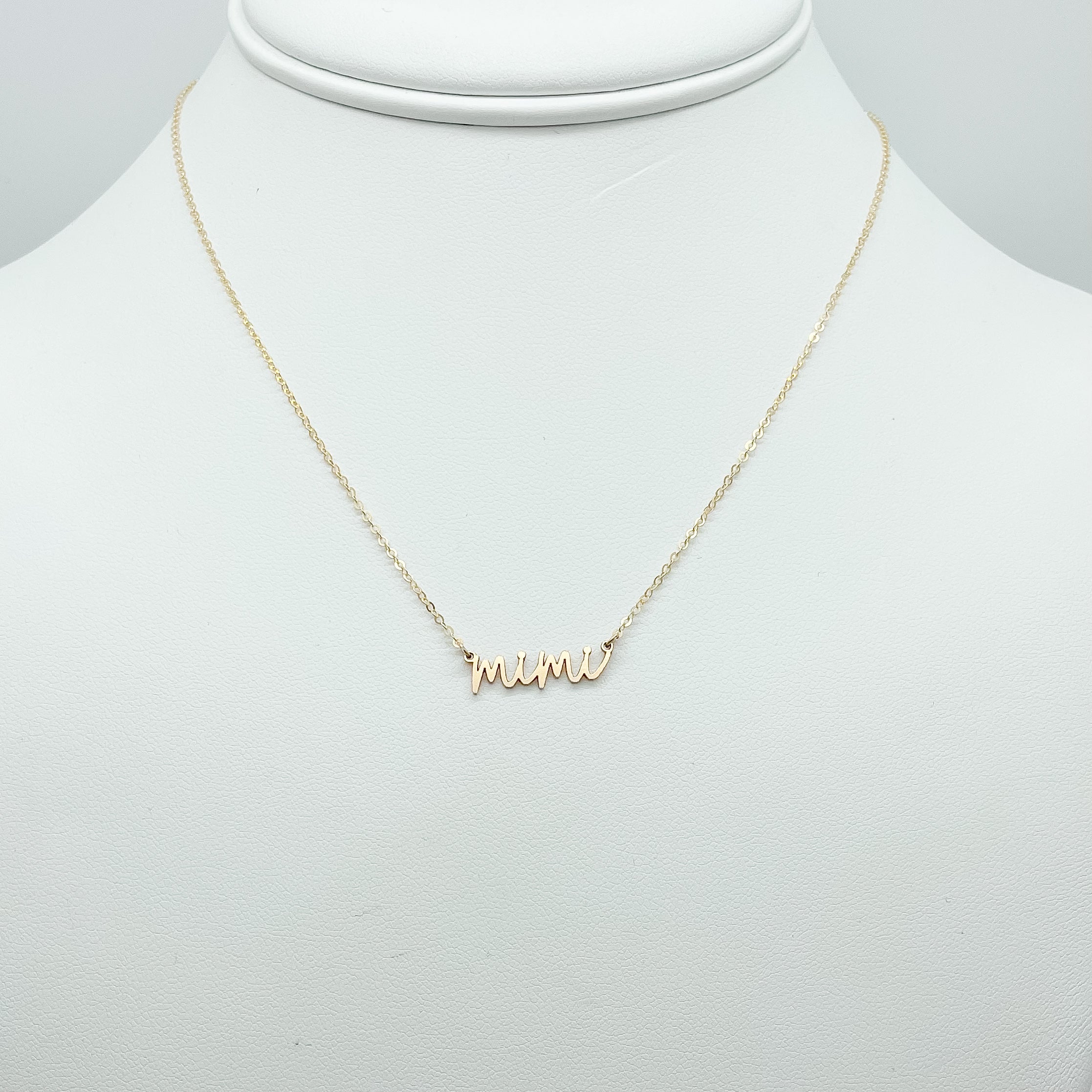 necklace for grandmas, mimi necklace, dainty necklace, small business, handmade, gifts for mom, grandma gifts, jewelry for grandma, simple necklace, 14k gold-filled necklace, sterling silver necklace, waterproof jewelry, michigan made