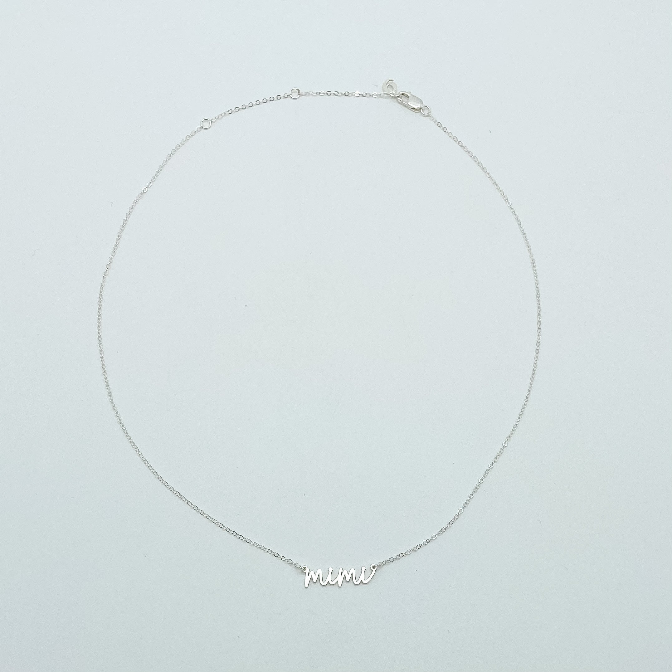 necklace for grandmas, mimi necklace, dainty necklace, small business, handmade, gifts for mom, grandma gifts, jewelry for grandma, simple necklace, 14k gold-filled necklace, sterling silver necklace, waterproof jewelry, michigan made