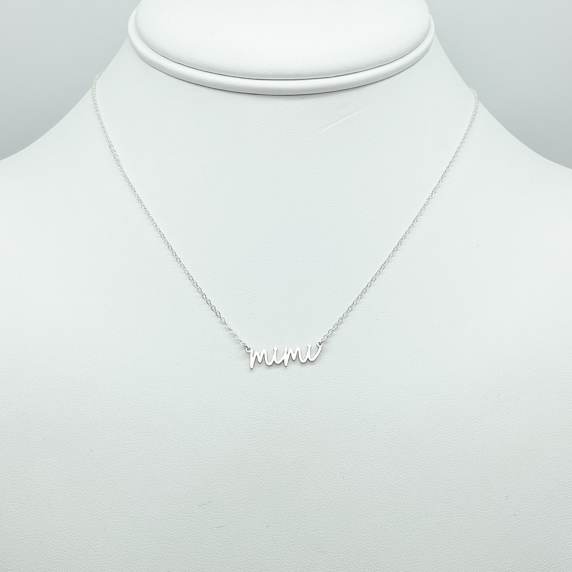 necklace for grandmas, mimi necklace, dainty necklace, small business, handmade, gifts for mom, grandma gifts, jewelry for grandma, simple necklace, 14k gold-filled necklace, sterling silver necklace, waterproof jewelry, michigan made, necklace inspo