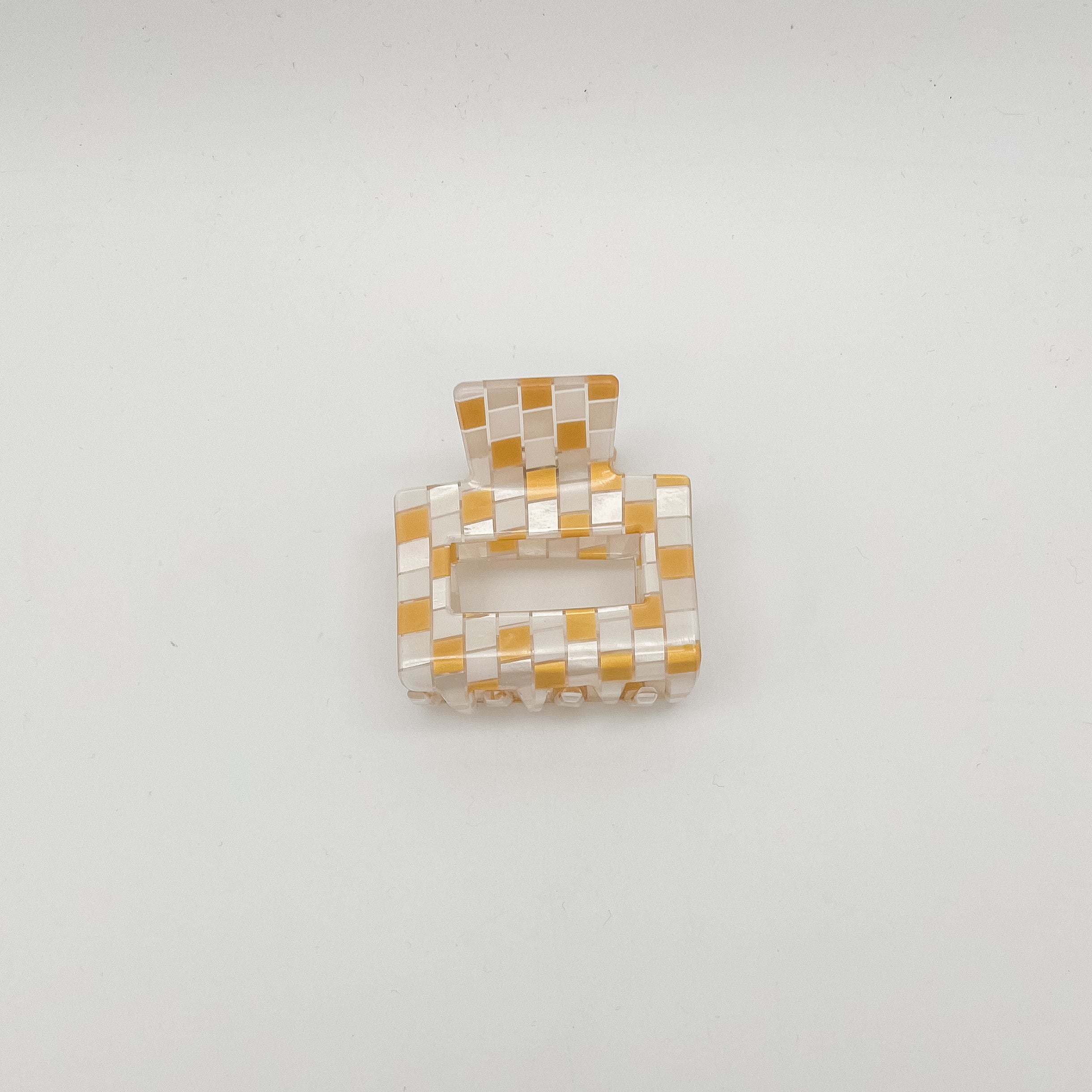 mini hair clip, checkered hair clip, hair accessories, small business, hair clip, orange hair clip, multi-color hair clip. white hair clip, small hair clip