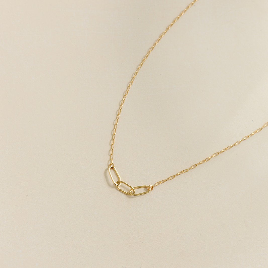 14k gold-filled necklace, paperclip chain, essbe, made in michigan, small business jewelry, jewelry necklace