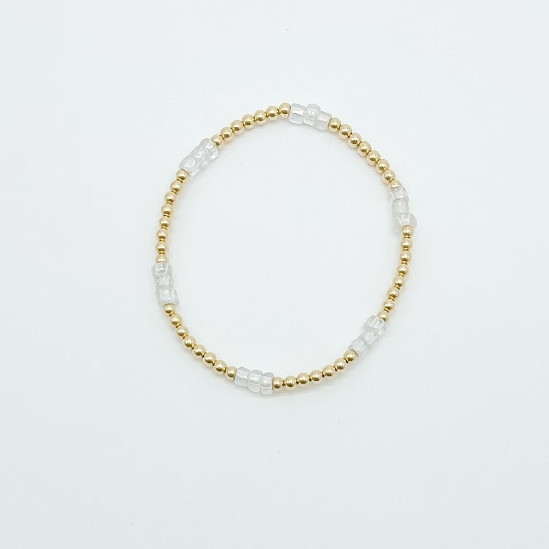 beaded bracelet, 14k gold-filled, sterling silver, michigan made, small business, bracelet stack ideas, handmade,