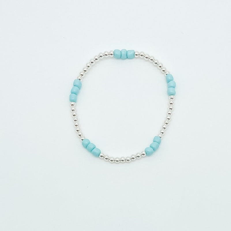 beaded bracelet, 14k gold-filled, sterling silver, michigan made, small business, bracelet stack ideas, handmade,