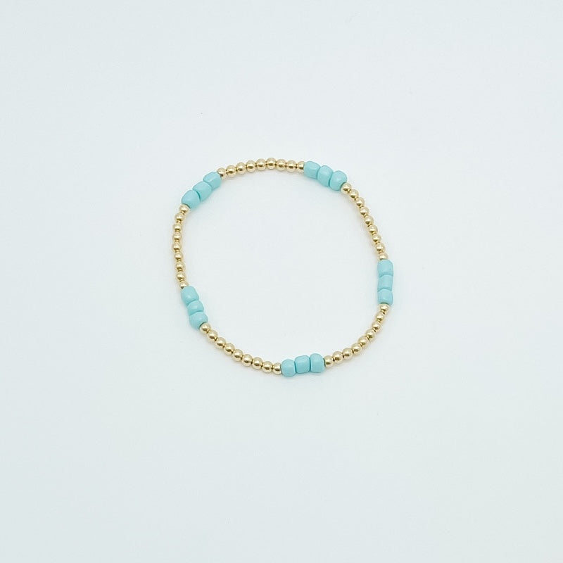 beaded bracelet, 14k gold-filled, sterling silver, michigan made, small business, bracelet stack ideas, handmade,