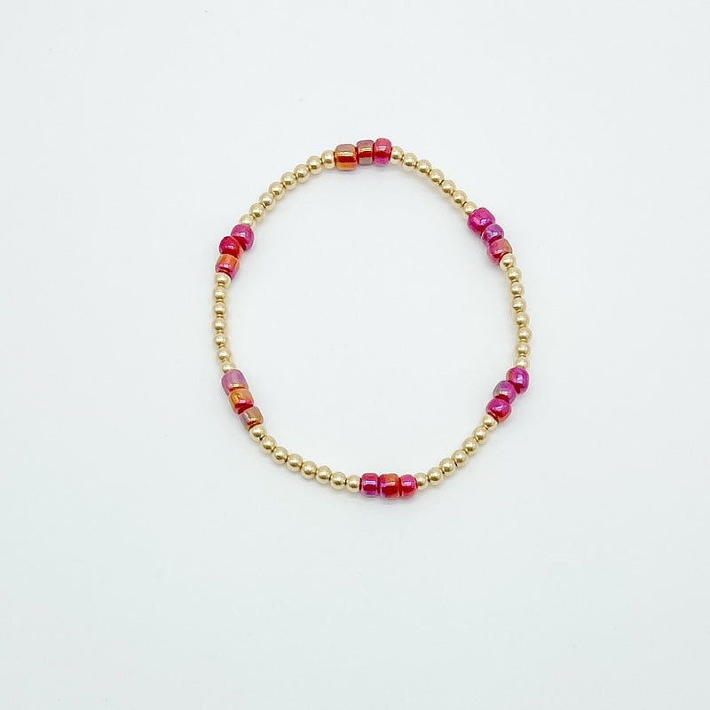 beaded bracelet, 14k gold-filled, sterling silver, michigan made, small business, bracelet stack ideas, handmade,