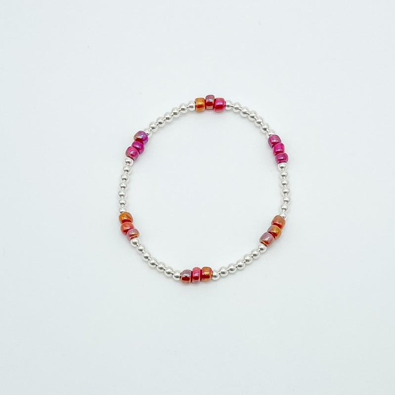 beaded bracelet, 14k gold-filled, sterling silver, michigan made, small business, bracelet stack ideas, handmade,