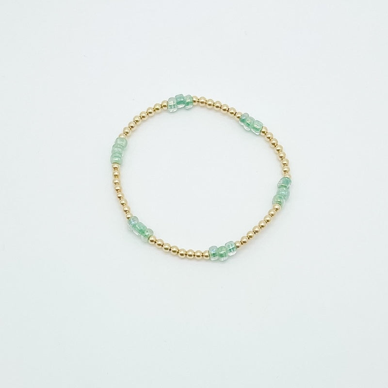 beaded bracelet, 14k gold-filled, sterling silver, michigan made, small business, bracelet stack ideas, handmade,