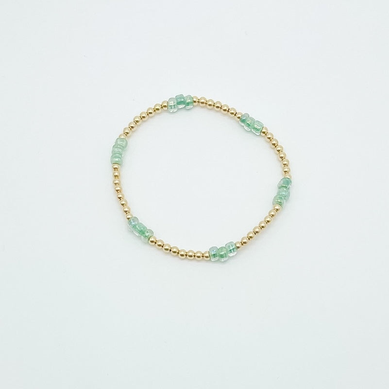 beaded bracelet, 14k gold-filled, sterling silver, michigan made, small business, bracelet stack ideas, handmade,