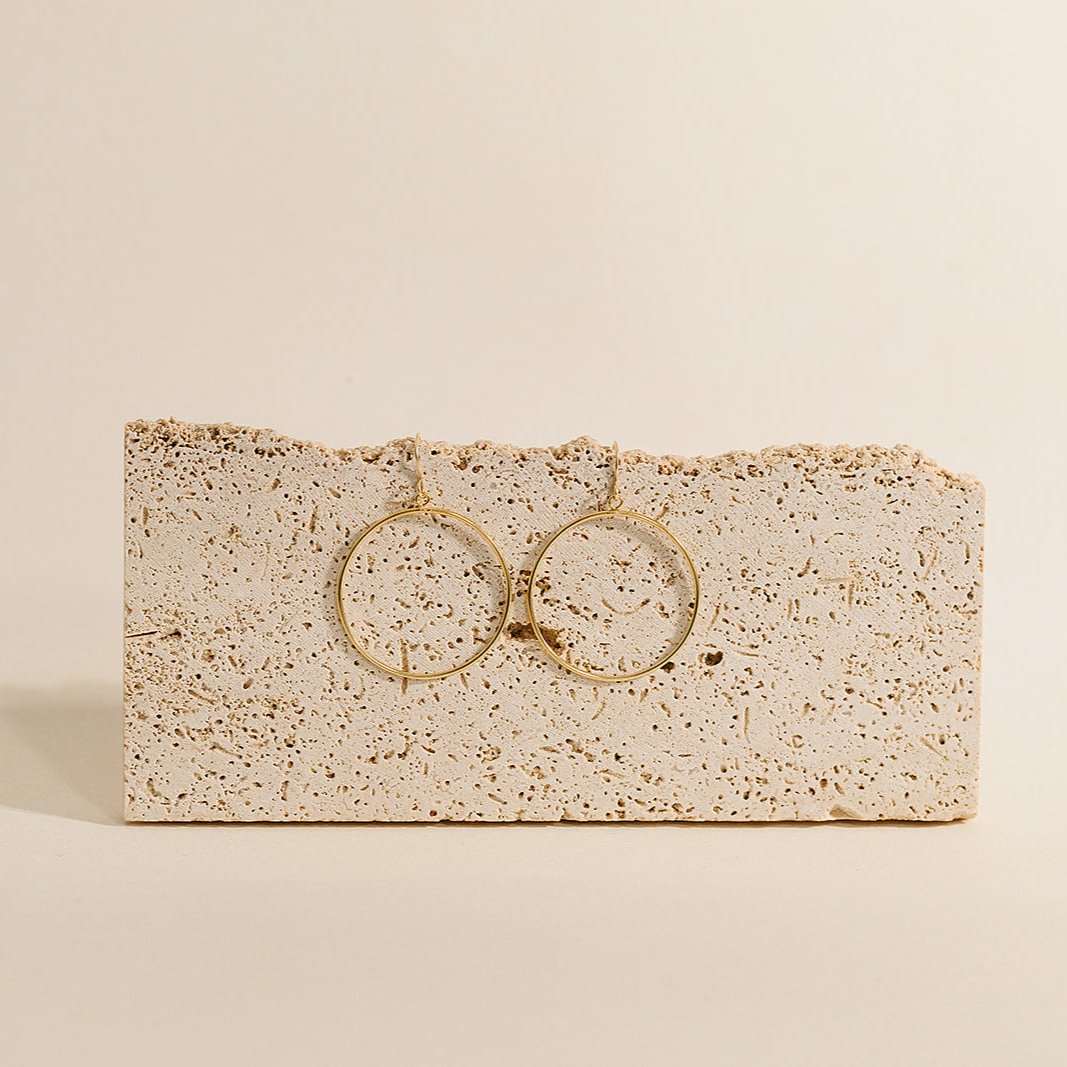 Open circle hoop earrings, gold earrings, gold-filled hoops, 14k gold-filled earrings, hanging earrings, small business, large size hoops