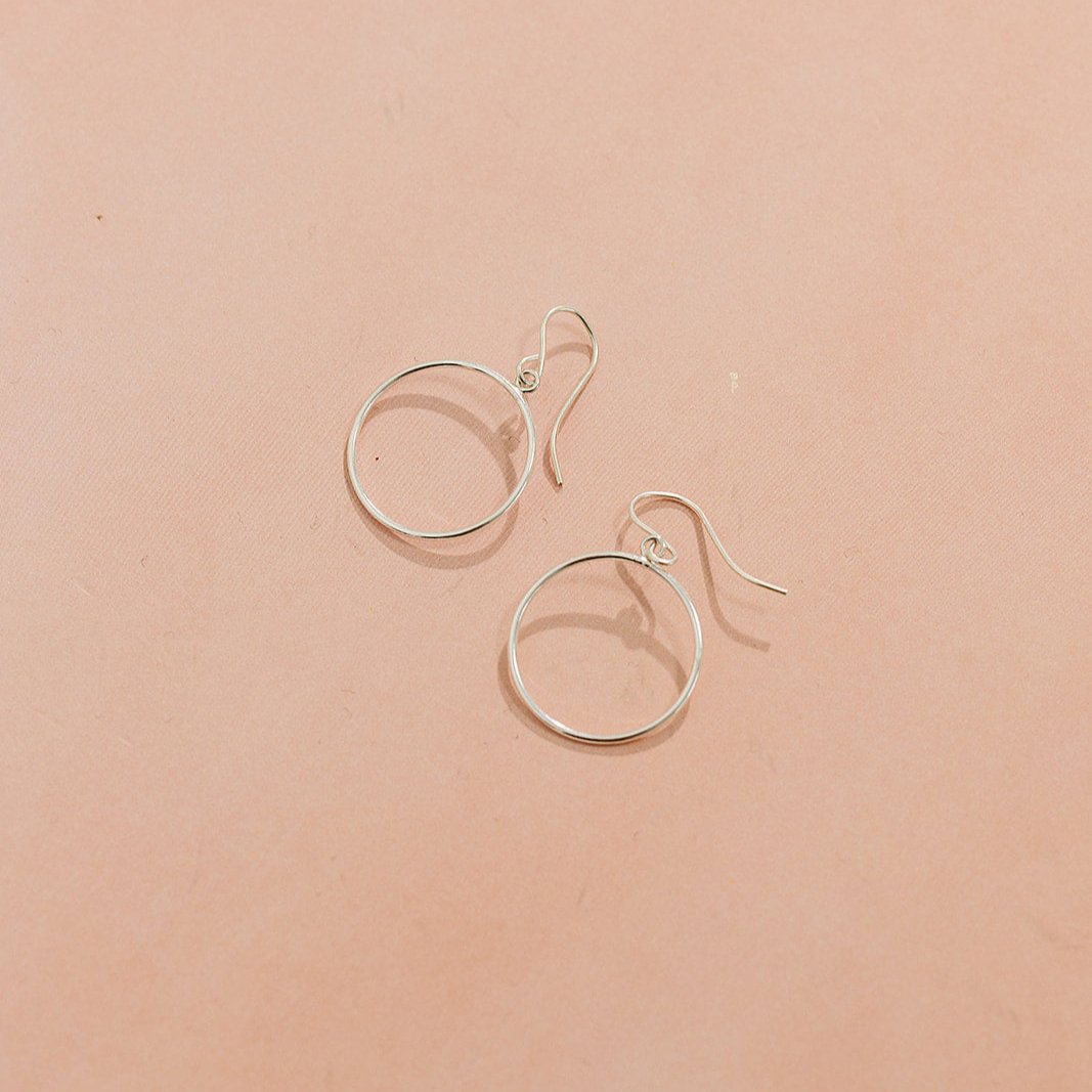 Open circle hoop earrings, gold earrings, gold-filled hoops, 14k gold-filled earrings, hanging earrings, small business, sterling silver earrings, silver earrings, sterling silver hoops