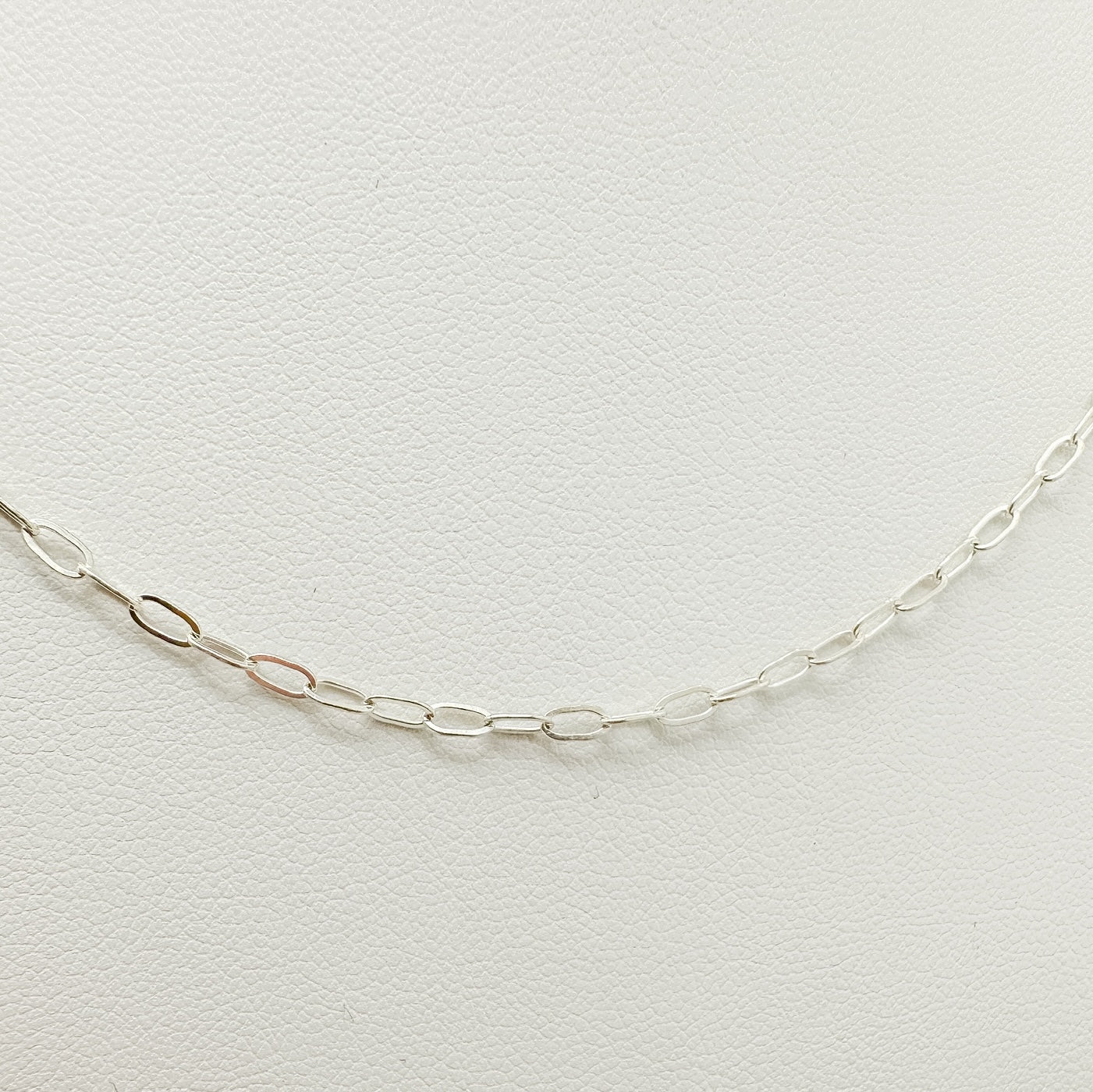 .925 sterling silver paperclip chain necklace, gold-filled paperclip chain necklace, paperclip necklace, simple necklace, stackable necklace, dainty necklace, timeless necklace, handmade, essbe, small business, waterproof necklace, michigan