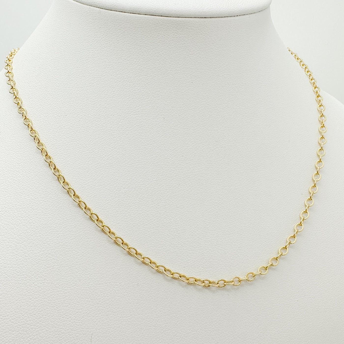 textured cable necklace, waterproof necklace, gold filled necklace, stackable necklace, simple necklace, dainty necklace