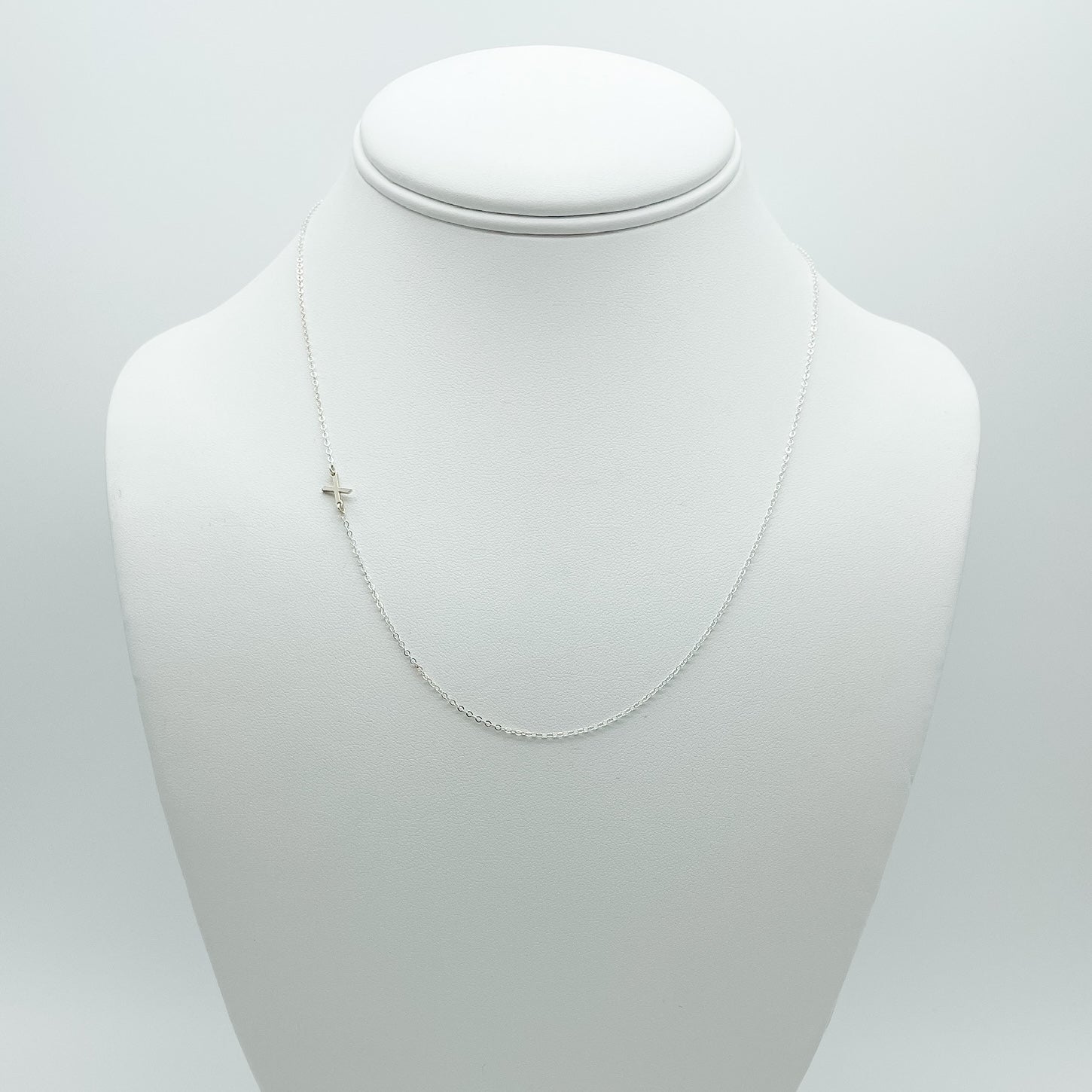 letter X charm necklace, sterling silver