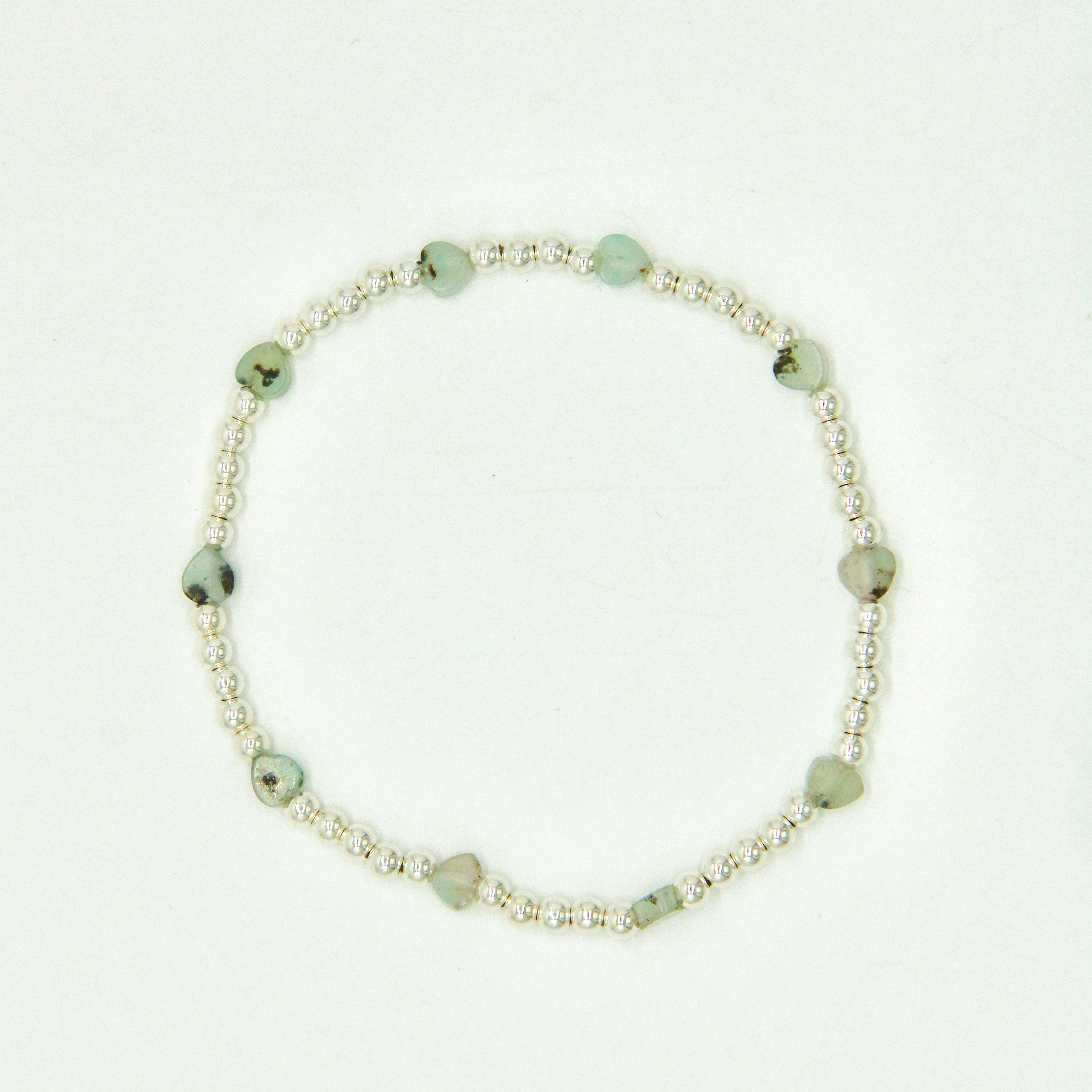 gold filled bracelet, sterling silver bracelet, beaded bracelet, stretchy bracelet, mini heart bracelet, valentines bracelet