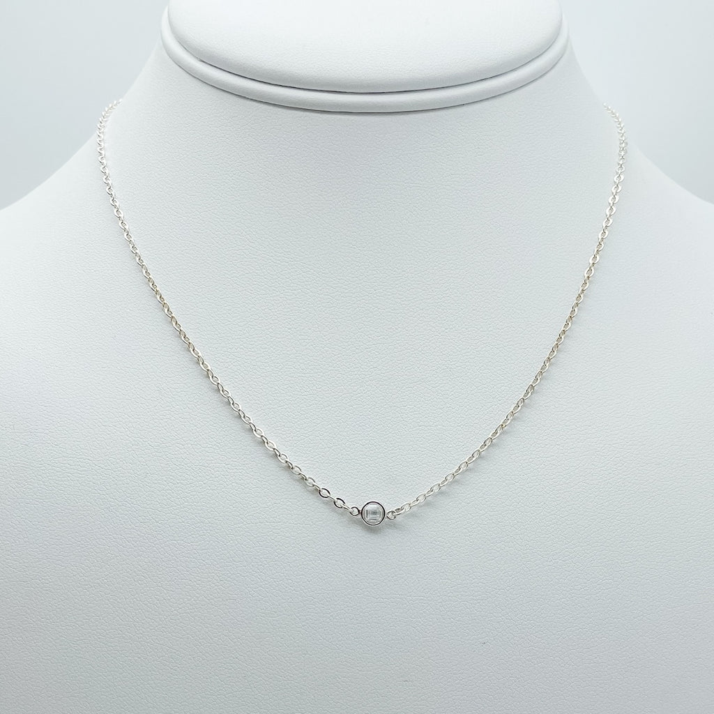 diamond birthstone necklace, necklace, cable chain necklace, 14k gold-filled, essbe, michigan made