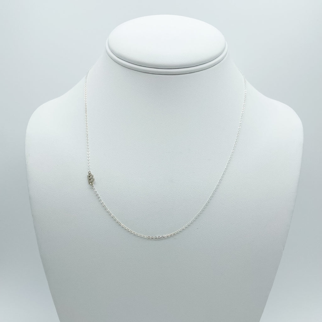letter B silver initial necklace