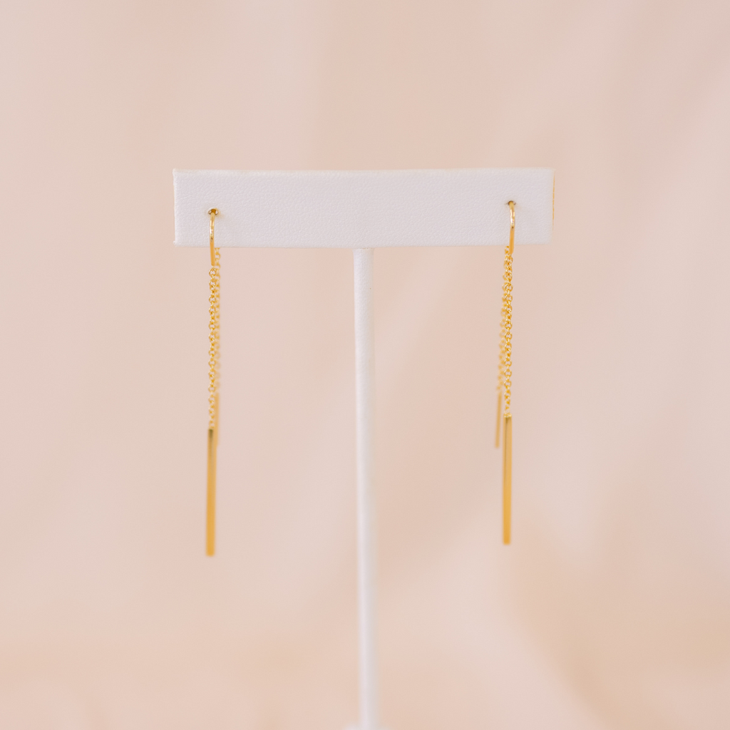 bar ear threader gold-filled earrings 