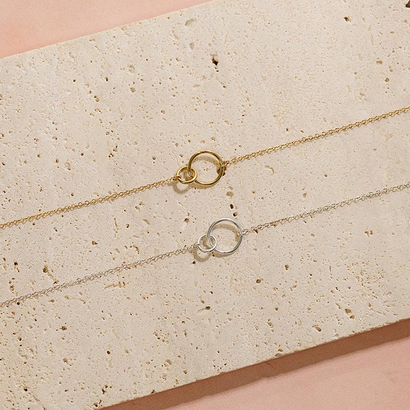 Better together necklace, dainty necklace, connector, gold-filled jewelry, 14k gold-filled necklace, sterling silver necklace, water proof necklace, handmade, essbe, small business, everyday jewelry