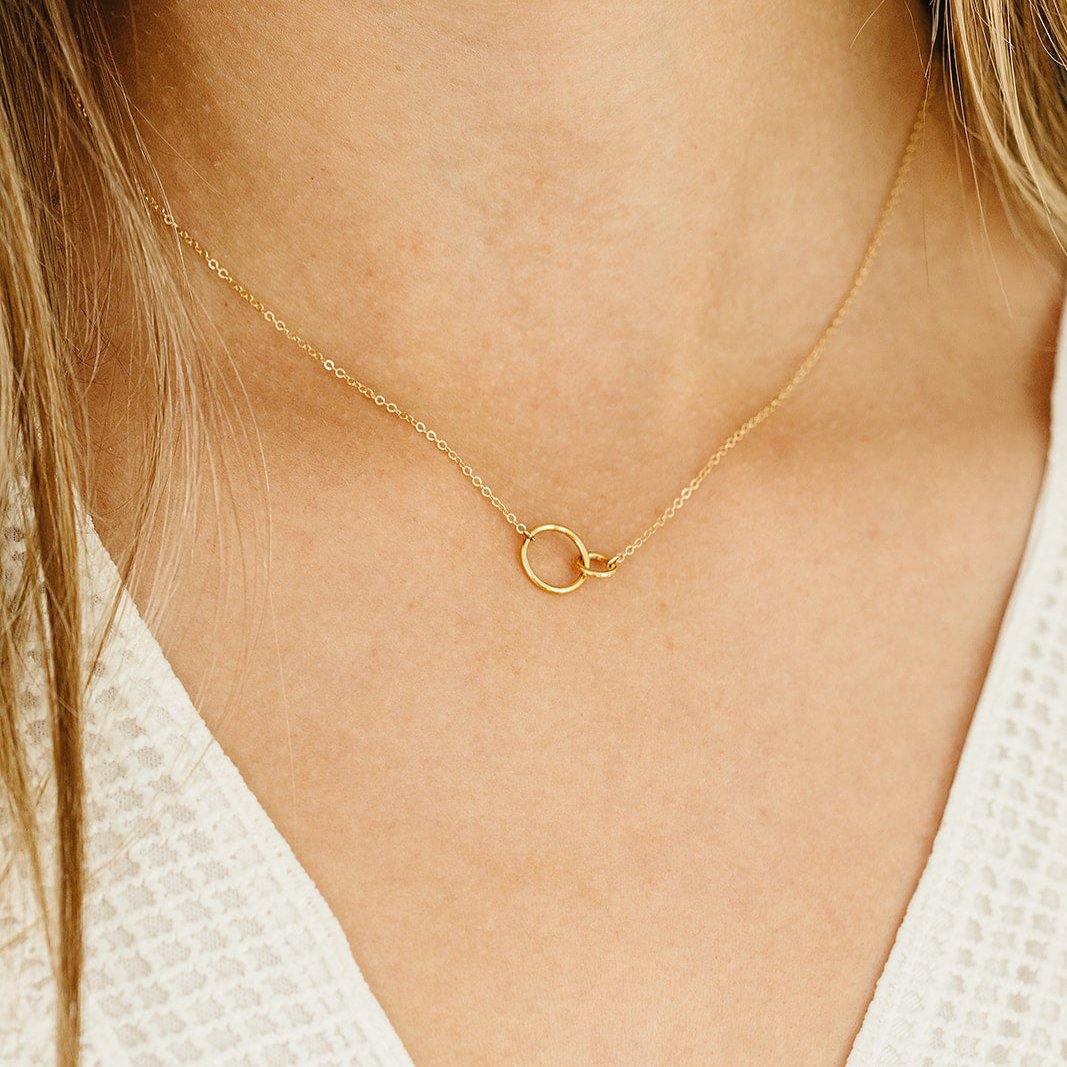 Better together necklace, dainty necklace, connector, gold-filled jewelry, 14k gold-filled necklace, sterling silver necklace, water proof necklace, handmade, essbe, small business, everyday jewelry