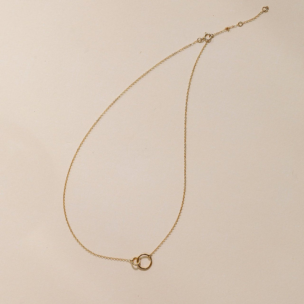 Better together necklace, dainty necklace, connector, gold-filled jewelry, 14k gold-filled necklace, sterling silver necklace, water proof necklace, handmade, essbe, small business, everyday jewelry