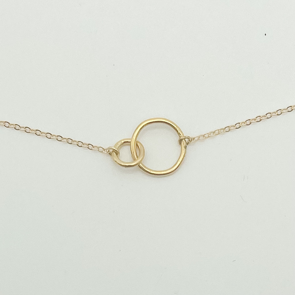 Better together necklace, dainty necklace, connector, gold-filled jewelry, 14k gold-filled necklace, sterling silver necklace, water proof necklace, handmade, essbe, small business