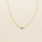 blue zirconia birthstone necklace, birthstone necklace, necklace, cable chain necklace, 14k gold-filled, essbe, michigan made