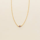 amethyst birthstone necklace, February birthstone, necklace, cable chain necklace, 14k gold-filled, essbe, michigan made, small business