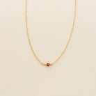 ruby birthstone necklace, birthstone, necklace, cable chain necklace, 14k gold-filled, essbe, michigan made