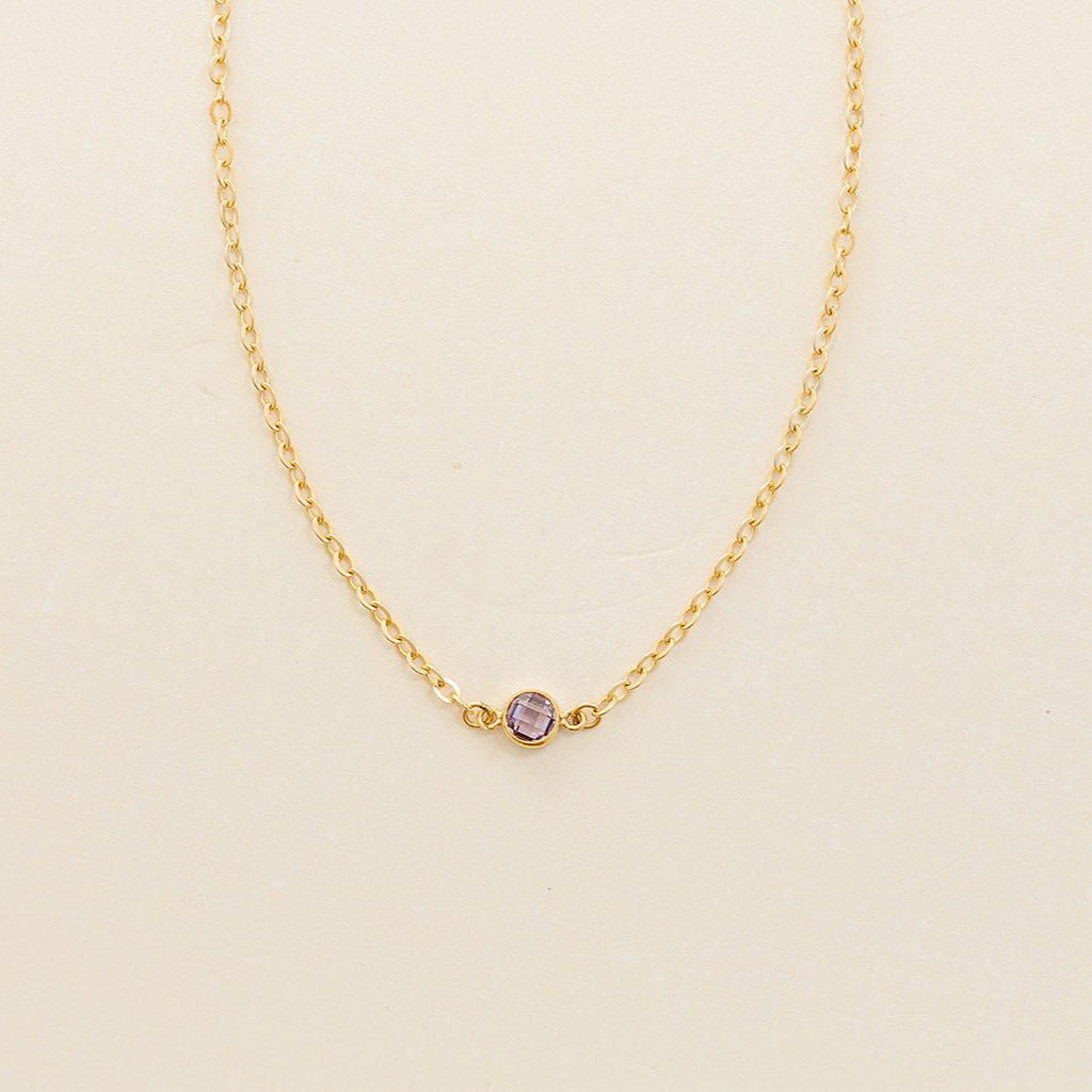 alexandrite birthstone necklace, june birthstone, necklace, cable chain necklace, 14k gold-filled, essbe, michigan made