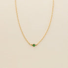 emerald birthstone necklace, may birthstone, necklace, cable chain necklace, 14k gold-filled, essbe, michigan made