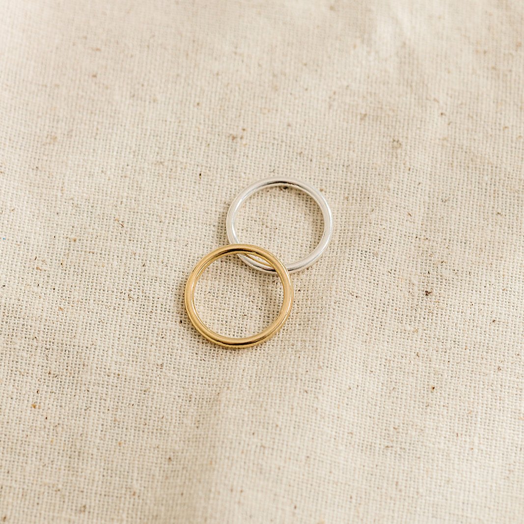 gold-filled ring, waterproof ring, chunky stacking ring, chunky ring, small business, essbe, michigan, no tarnish ring, 14k gold filled ring, sterling silver ring, sterling silver chunky ring