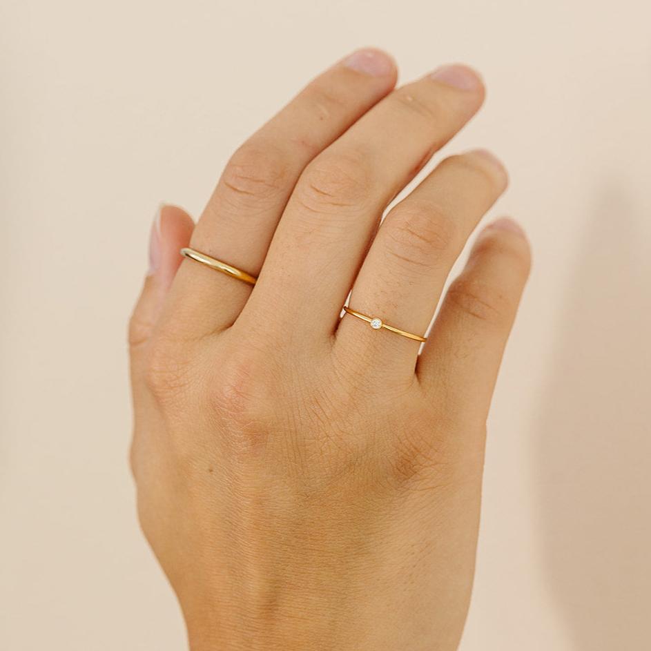 gold-filled ring, waterproof ring, chunky stacking ring, chunky ring, small business, essbe, michigan, no tarnish ring, 14k gold filled ring, sterling silver ring, sterling silver chunky ring