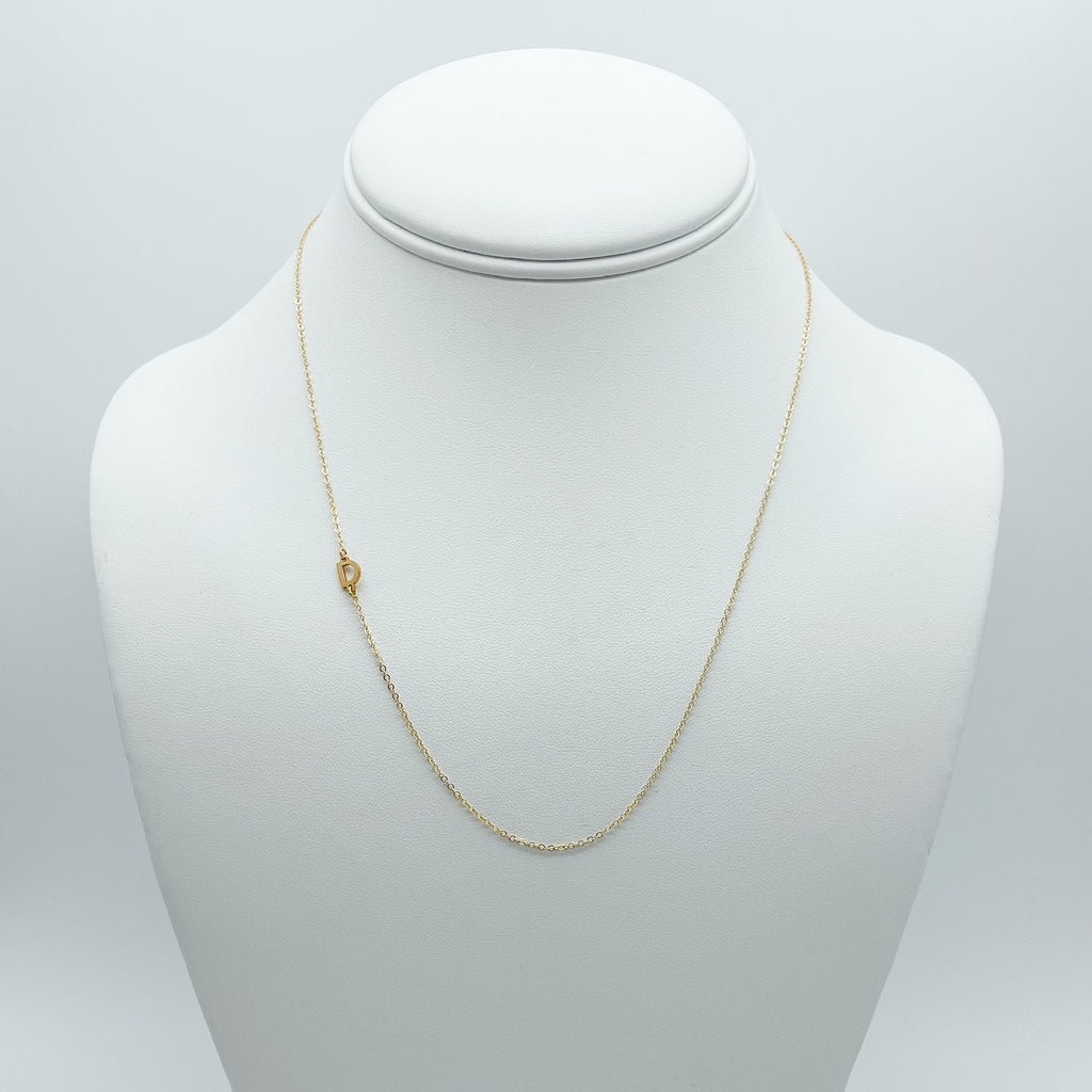 letter d necklace, 14k gold filled, small business