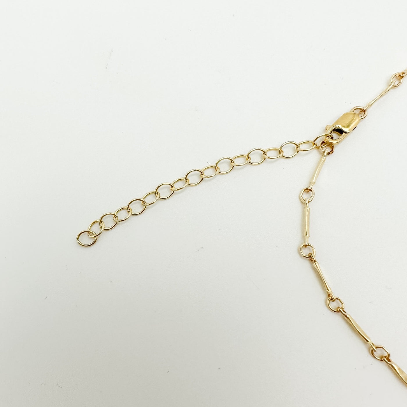 14k gold-filled necklace, dapped bar necklace, simple necklace, waterproof necklace, stackable necklace, chain necklace, small business, handmade, essbe, michigan