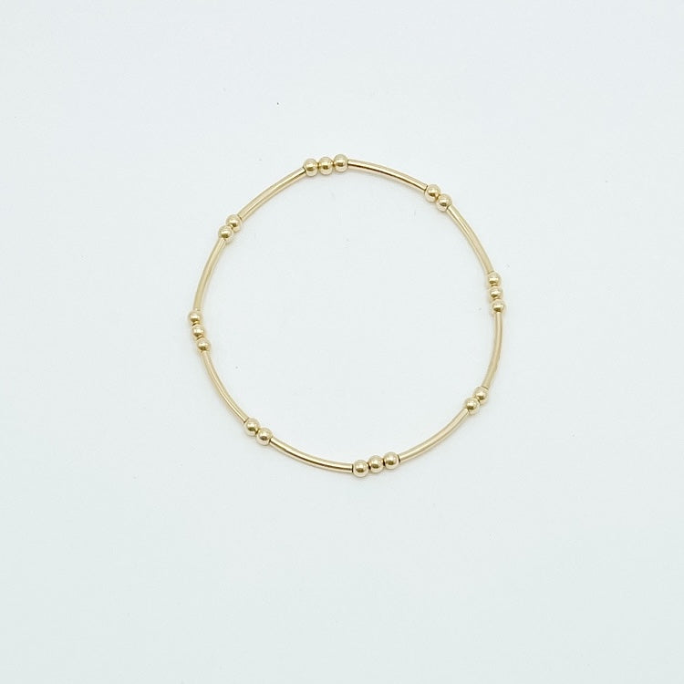 14k gold-filled beaded bracelet, bracelet with texture, bracelet stack, essbe, michigan made, 